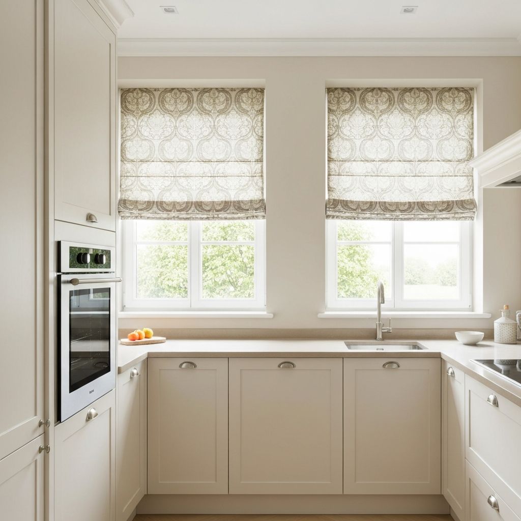 Modern kitchen with custom shades